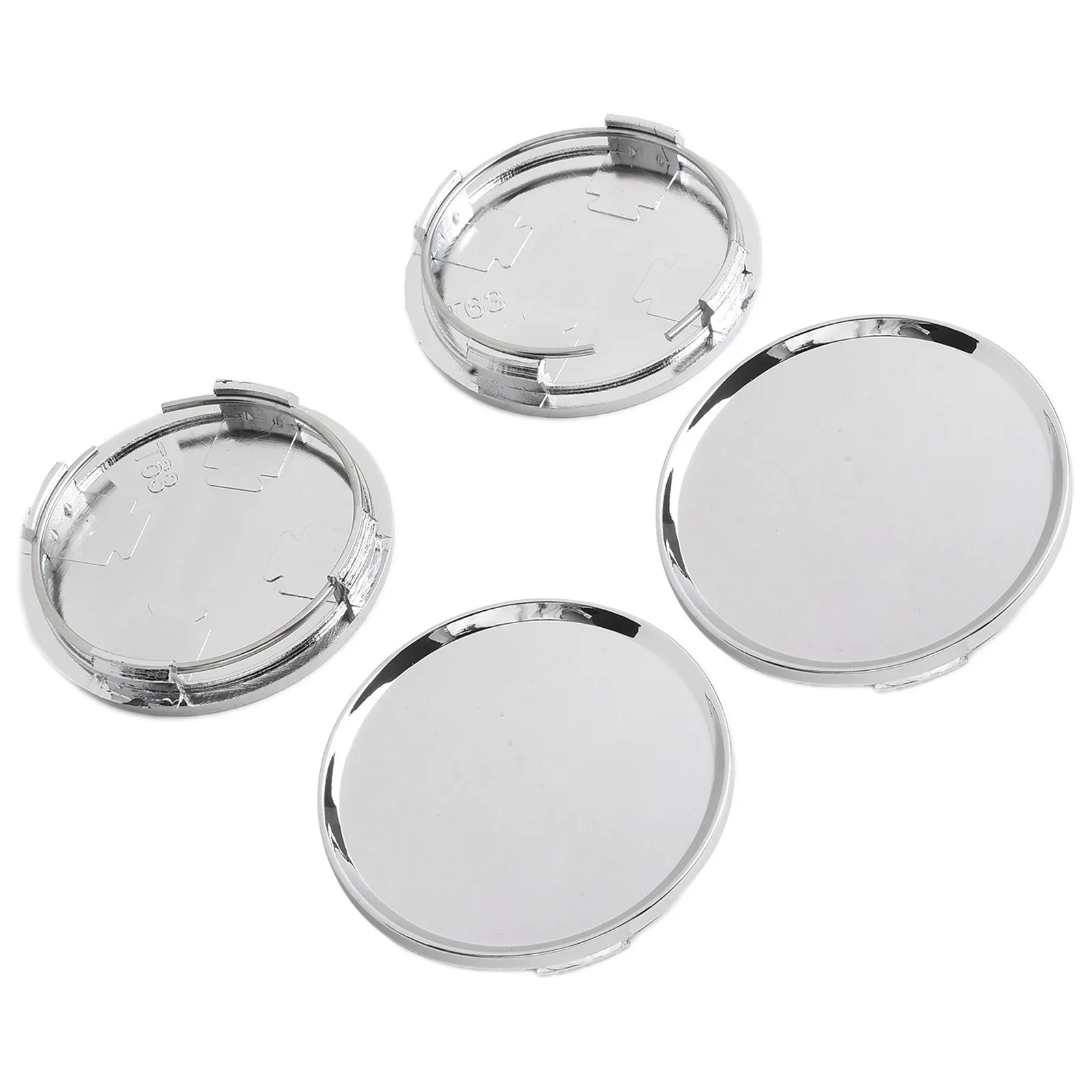 

4 Lugs Hub Center Covers 4pcs 58mm ID 60mm OD Accesories Cap Chrome Decoration Parts Set Vehicle Car Practical