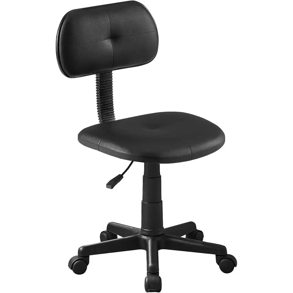 

Small ArmlHome Oice Chair Adjustable Stools or/Desk/Computeask, Low-Back Height 360° Swivel, Set o 1, Black