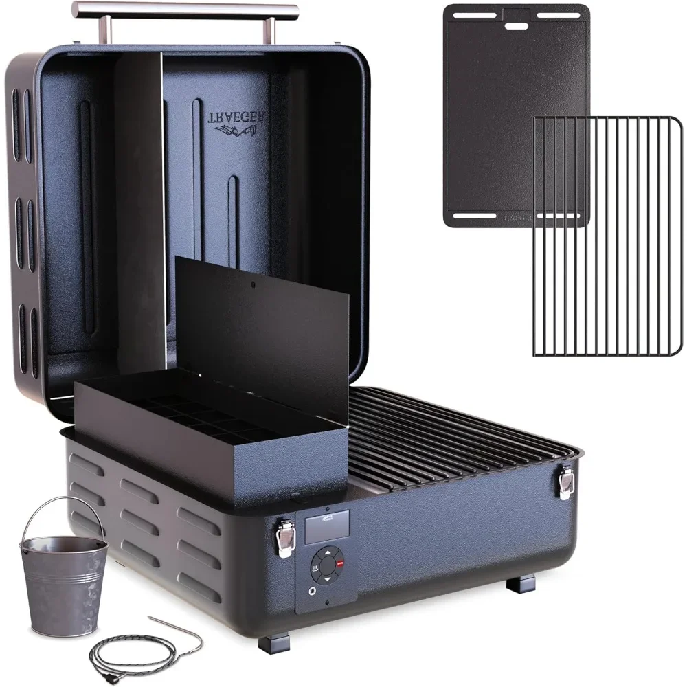 

Портативный электрический настольный гриль и коптильня на древесных гранул с цифровым управлением