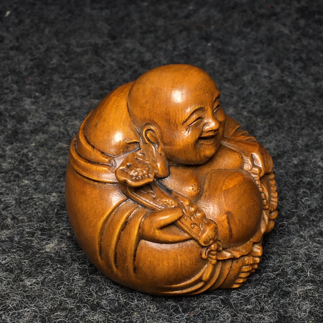 China collectables - autograph collection maitreya boxwood carving furnishing articles furnishing articles