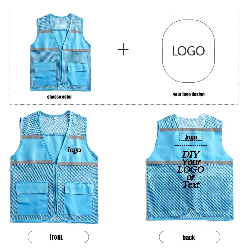 Frühling Und Sommer Atmungsaktive Mesh Werbung Freiwillige Weste Casual Frauen Und Männer Individuelles Logo Druck Logo Arbeit Kleidung