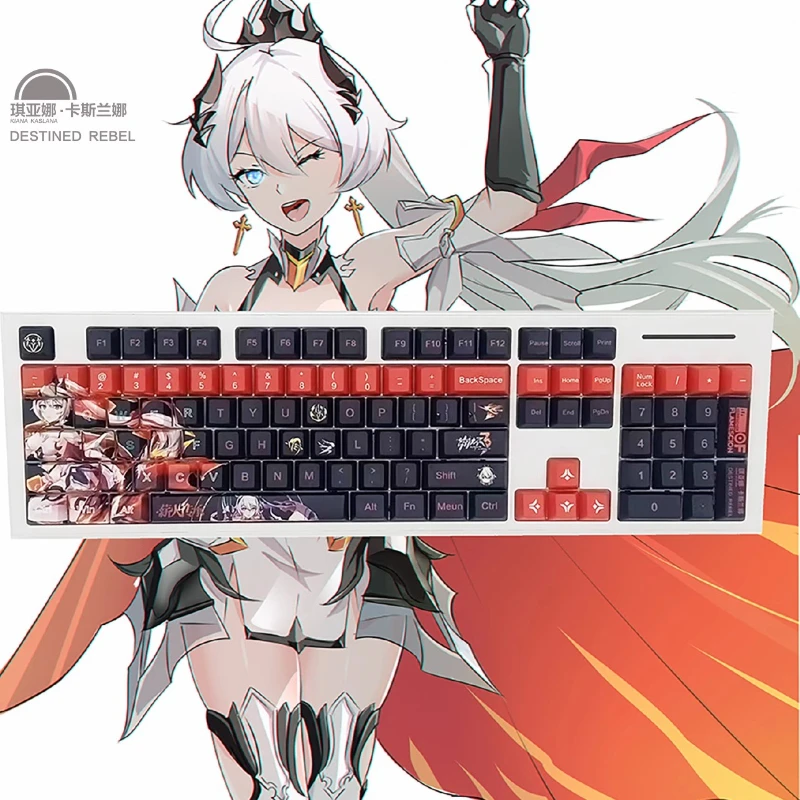

MiFuny Anime Kiana Keycaps PBT Cherry Profile Keycap Custom Cartoon Girl Key Caps for Mechanical Keyboard Gamer Accessories Gift