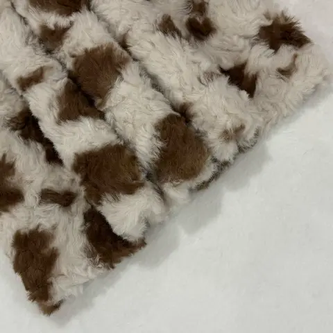 Cow Patterned Brushed Rabbit Plush Fabric for Thickened Four-color Handmade DIY Doll Decoration Sewing Material Cloth
