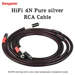 Xangsane 99.99% sterling silver rca wire carbon fiber hifi audio signal cable amplifier CD sound card coaxial double shield