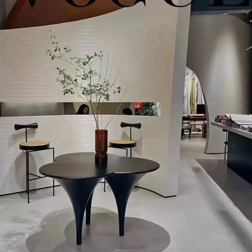 Simple art cloud bar table, waterproof bar table, fiberglass three-leaf coffee table, leaf modeling hall decoration table