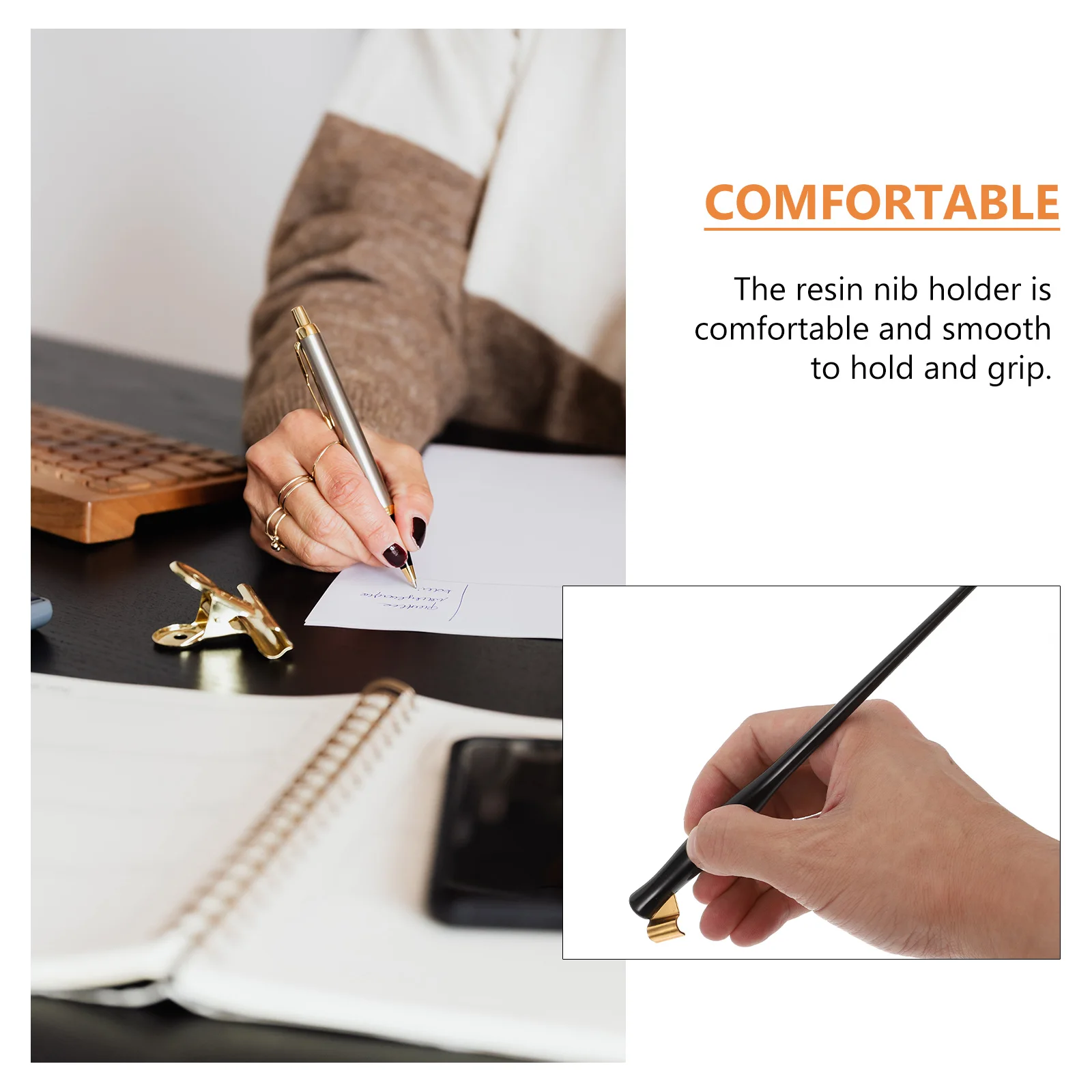 2 قطعة مقابض القلم الراتنج يميل قضبان الخط رسم الكتابة اكسسوارات مكتب اللوازم المدرسية هدية #1