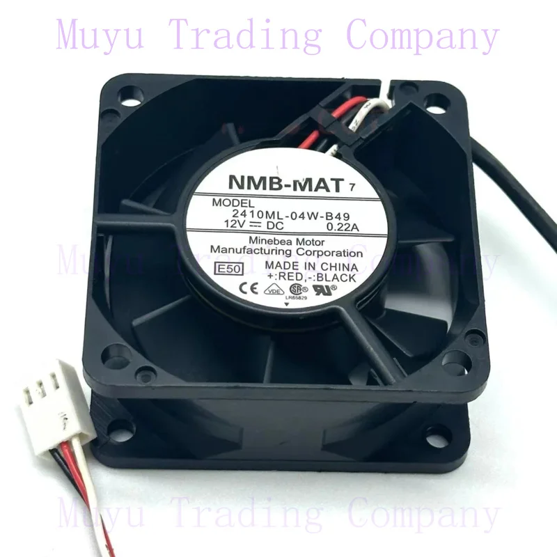 FOR NMB-MAT 2410ML-04W-B49 DC 12V 0.22A 60x60x25mm 3-Wire Server Cooling  Fan