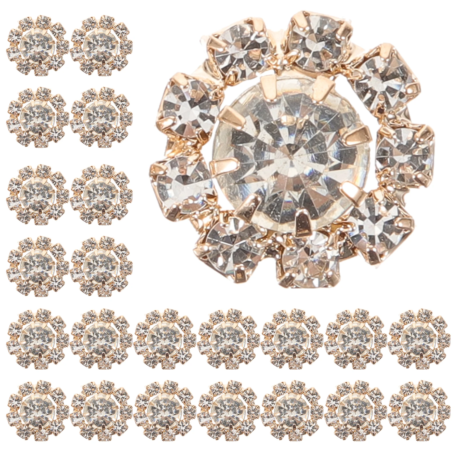 

50 Pcs Rhinestone Buttons Crystals Flatback Jewelry Making Bride Pink Embellishments Charms Craft Supplies Sewing Clothing