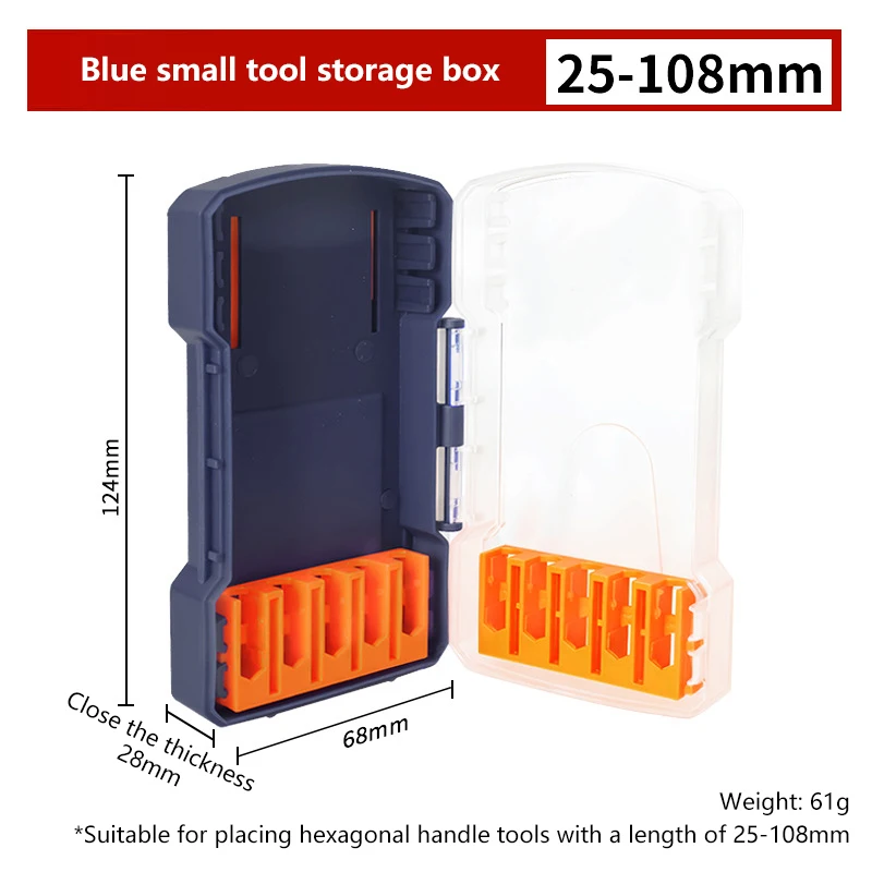 1Pcs Drill Bit Storage Case Portable 6.35mm Hex Drill Bit Case 5 Sizes Water Resistant PVC Detachable Holder Hangable Storage