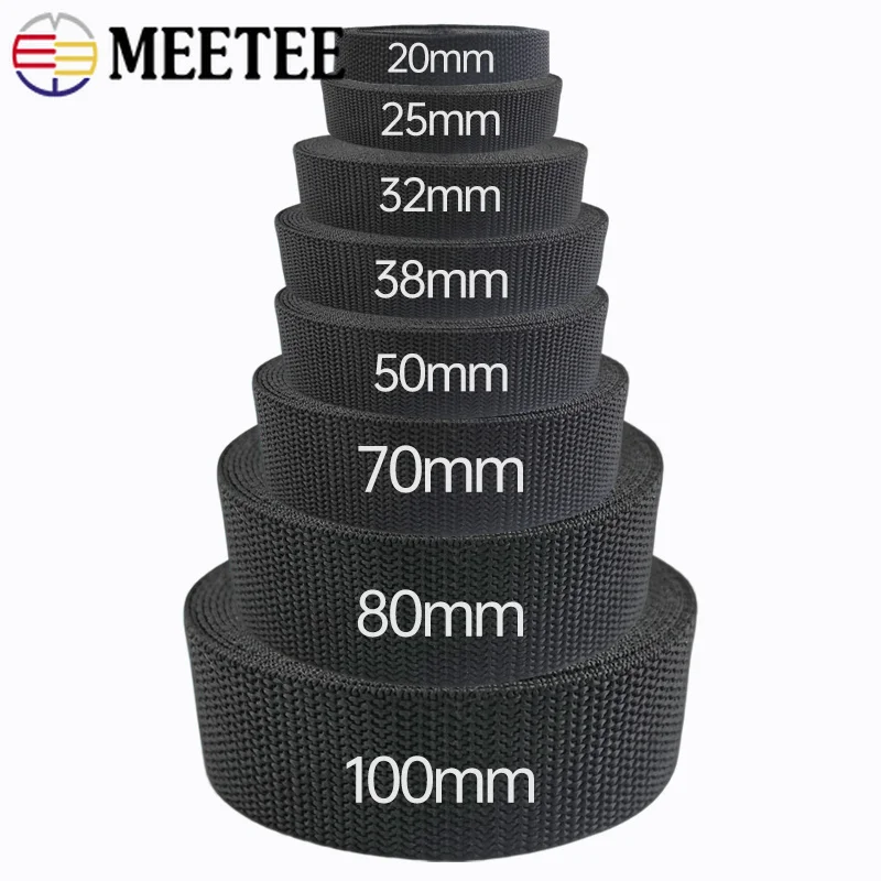 5M 20-100mm Polyester Nylon Webbing Tape Bag Strap Safety Belt Ribbon Band Pet Collar Bias Binding Tapes Sewing Accessories