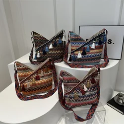 2024 Summer New Ethnic Style Women's Shoulder Bag Fashion Trendy Large Capacity Messenger Bag Cross-border Women's Bag