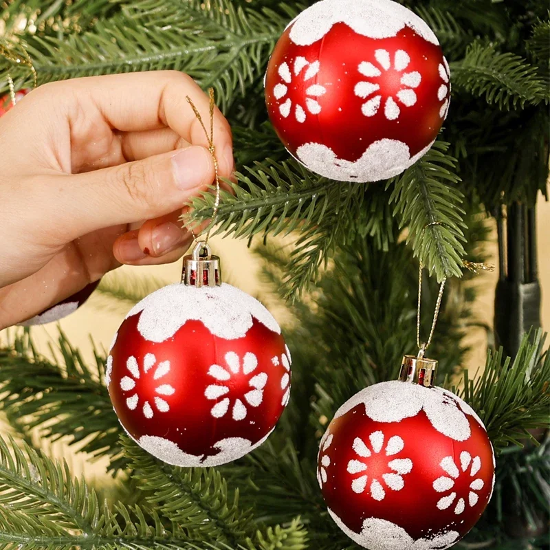 30/6Pcs 6cm Colored Christmas Balls Xmas Tree Hanging Pendant Ornament Home New Year Party Decoration Festive Christmas Ball