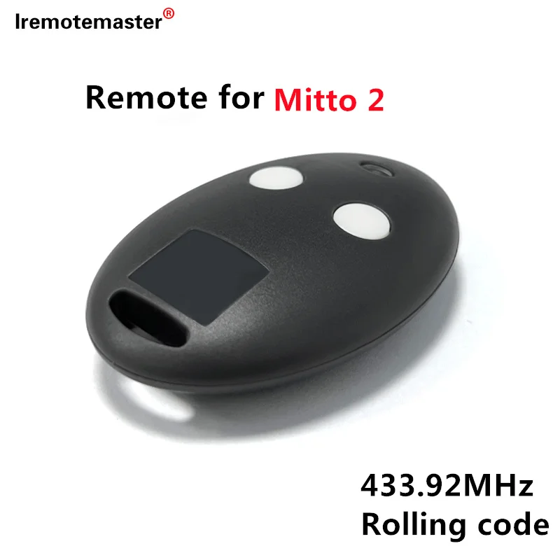 

For MITTOM MITTO2A MITTO4A TRC1/TRC2/TRC3 433.92MHz Rolling Code Garage Door Remote Control Black/Grey 2 Button Gate Replacement