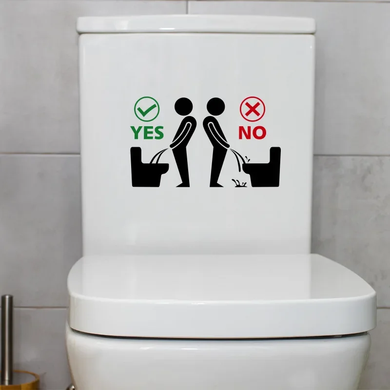 Toilet Sticker Funny Man WC Sticker Removable Toilet Stickers Bathroom Toilet Decoration Self-adhesive Wall Stickers Home Decor