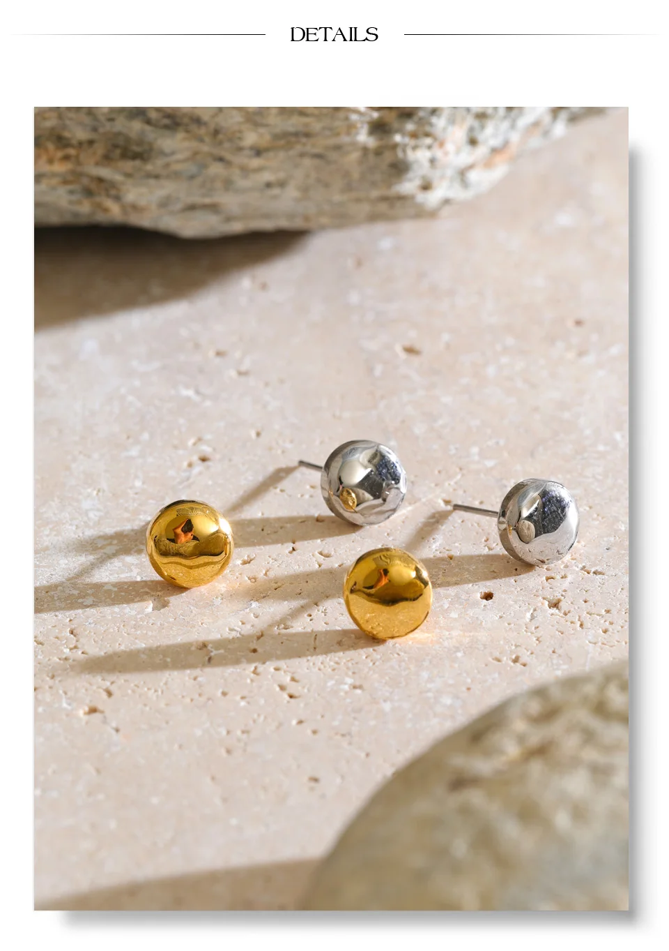 Yhpup 8*8mm runde kleine Ohrstecker aus Edelstahl für alle Gelegenheiten, vielseitiger, minimalistischer, lässiger Damenschmuck für den Alltag – Detail 7