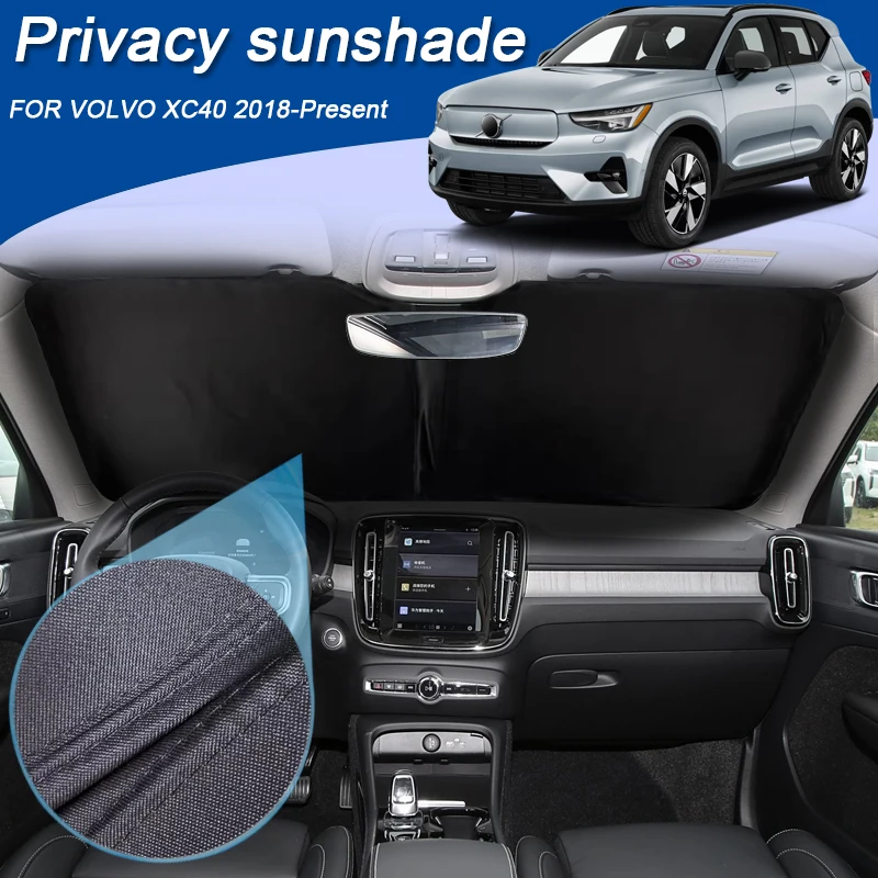 

Автомобильный солнцезащитный козырек на черное окно для VOLVO XC40 2018-настоящее время, автоматическая защита от УФ-лучей, теплоизоляция, защитная крышка, аксессуар для интерьера