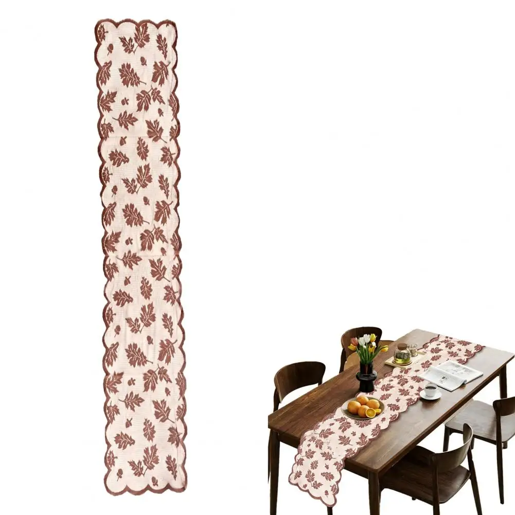 Chemin de table brodé élégant chemin de table en érable brodé pour événements spéciaux fêtes 30x180 cm cuisine salle à manger décor facile