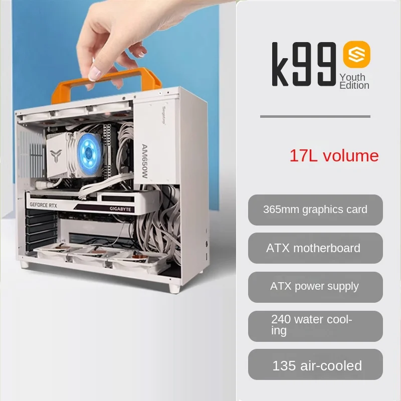 รีวิวและแนะนำ K99 Youth Portable A4 Portable, Mini 240 Water Cooled ATX Power Supply, ATX Small Host Box