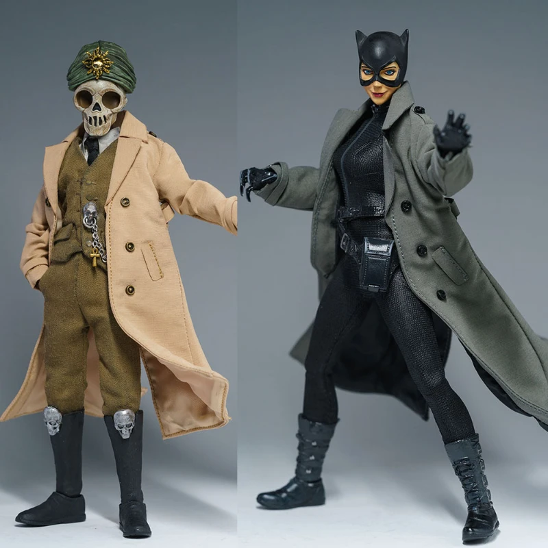 1/12 Scale Female/Male Classic Fashion Long Trench Coat Windbreak Clothes with Double Breasted for 6 Inch Notaman Action Figure