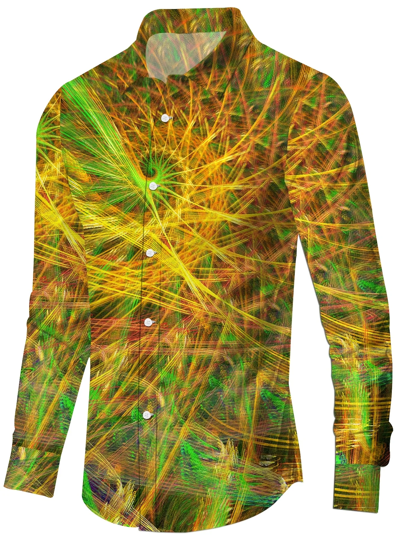 Men's Vibrant Travel-Themed Full-Body Print Shirt - Regular Fit Button-Up with Classic Collar, All-Season Casual & Formal Wear