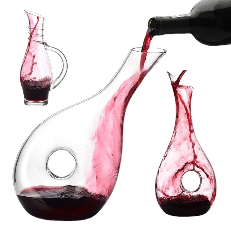 1000-1500ML Decanter Lead-free Crystal Wine  Separator Snail-shaped Awakening Pot Long-necked Distiller Household Bar Alcoholics