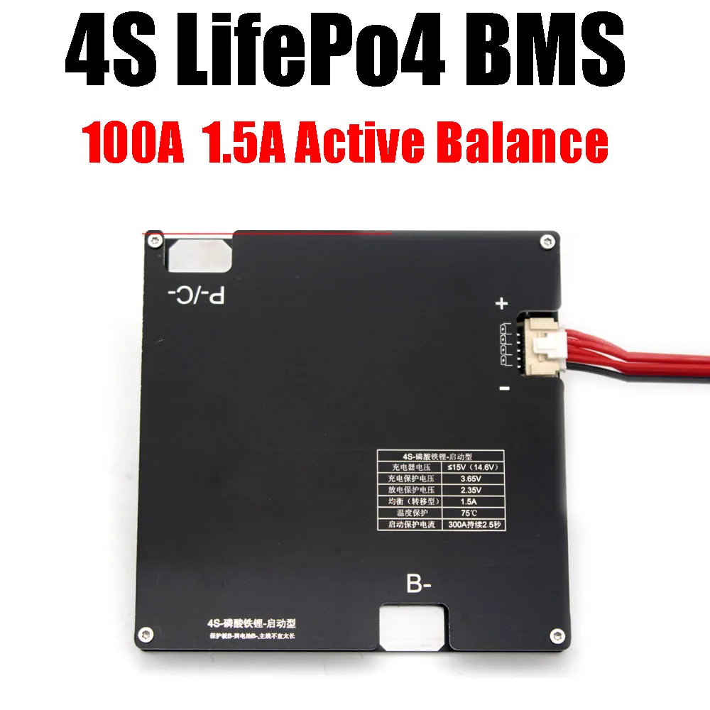 Balanço da Placa da Proteção da Bateria do Lítio 100a Bms 4s Balancer Ativo Inversor 12v Começo do Carro Motocicleta