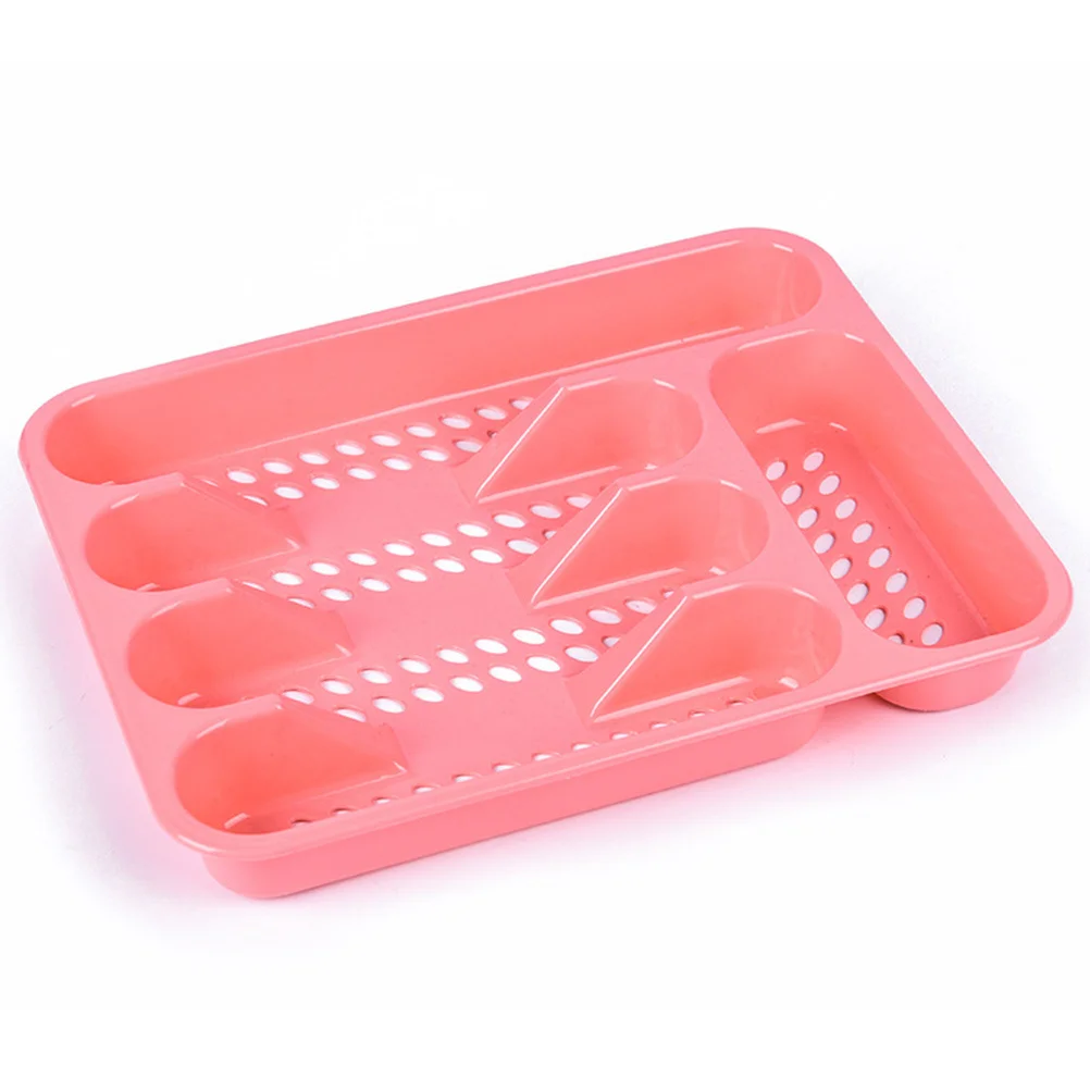 

1pc Tableware Storage Rack Drain Plate Compartment Design Thickened Kitchen Organizer For Forks Spoons Knives Chopsticks Drawer