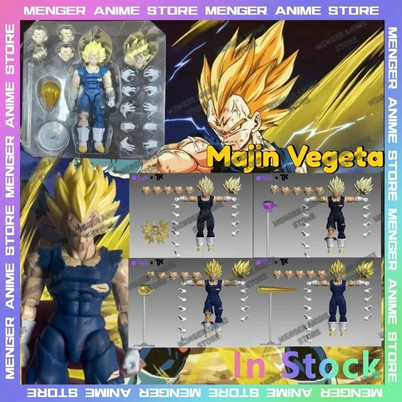 

Black Hole Toys & TK Dragon Ball Z Majin Vegeta SHF Action Figure Battle Damage Blue Black Set Anime Super Saiyan Model Toy Gift
