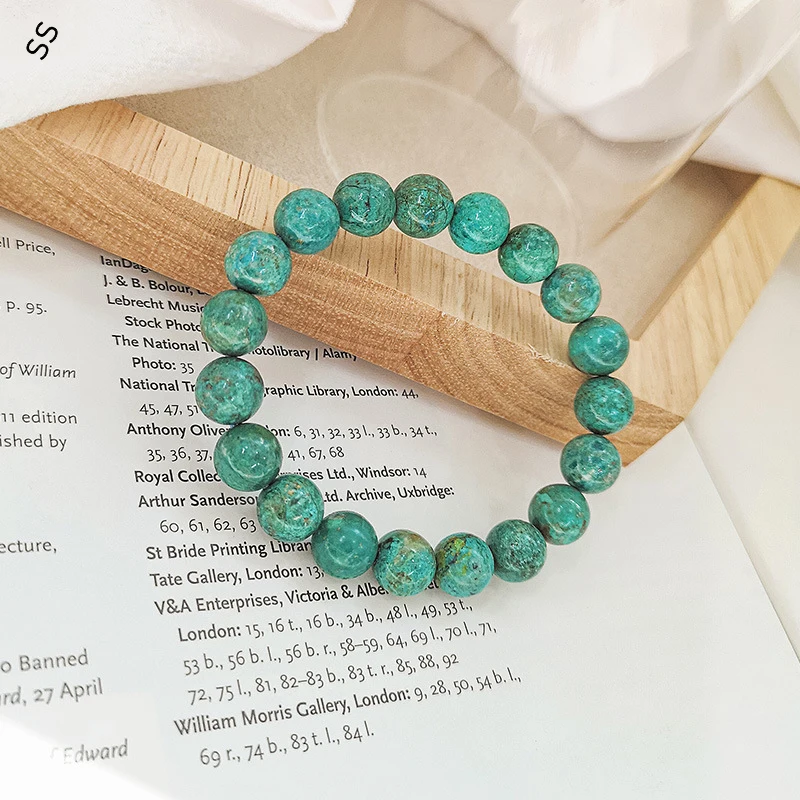 

Natural Crystal Phoenix Stone Bracelet 10MM Bead Single Circle Fashion Raw Mineral Turquoise Hand Strand Accessory Drop Shipping