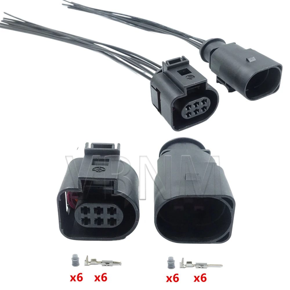 6 Pin 1.5mm 3B0973813 1J0973713 1813139-1 1J0 973 713 42121700 Auto Temp Sensor Plug Waterproof Electrical Wire Connector