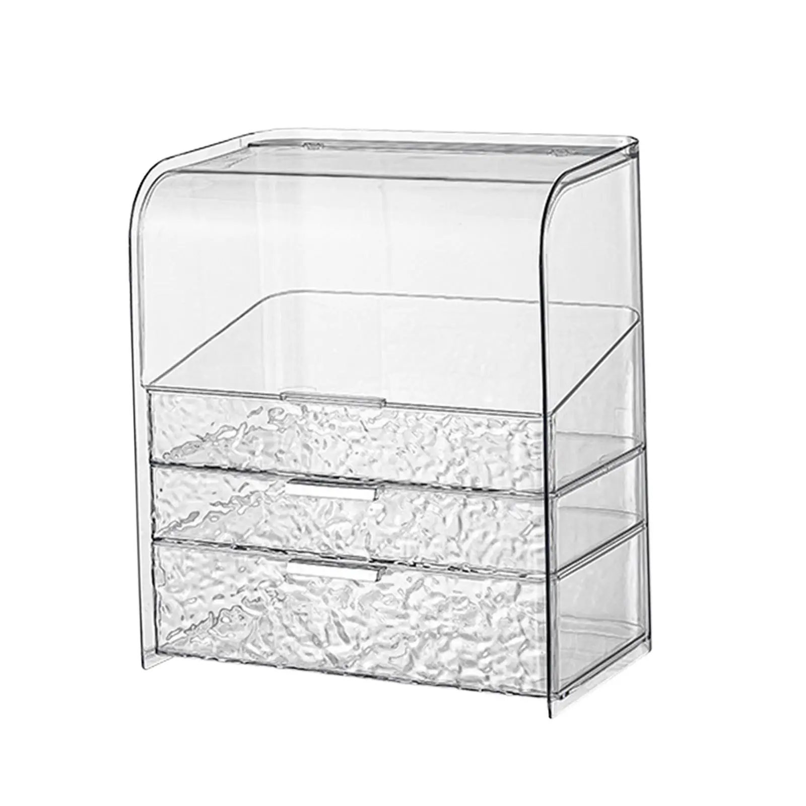 Waterproof Makeup Organizer Box Cosmetic Storage Cabinet with Lid for Vanity Drawer and Bathroom Countertop Use