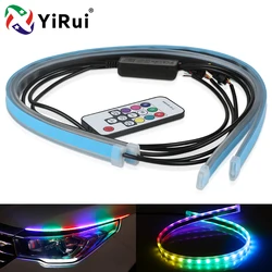 YiRui Automotive LED Daytime Running Lights RGB Seven Color Remote Control Signal Turn Signal Motorcycle Decorative Lights