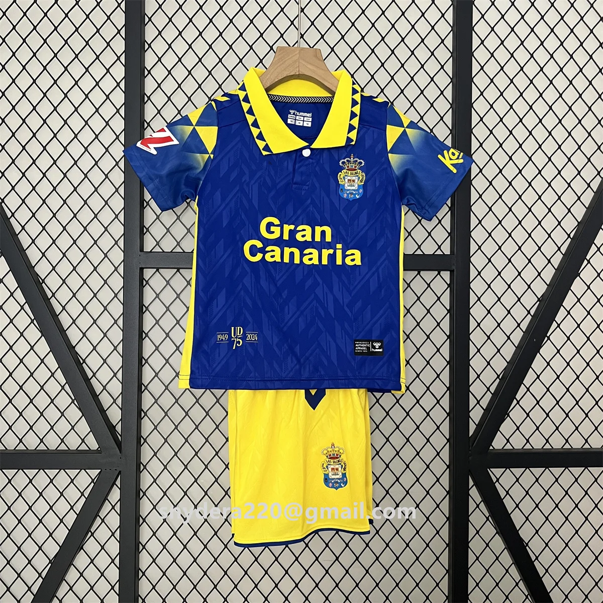 

2024/25 Kids Las Palmas Away Синяя быстросохнущая одежда для тренировок UD Футбольные рубашки