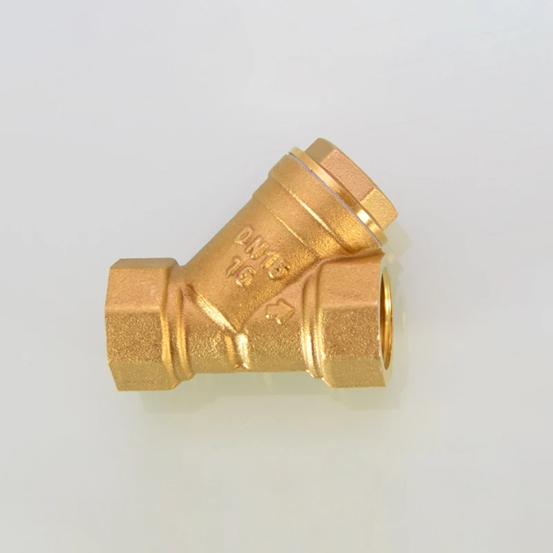 Válvula de retención de colador tipo Y de latón, filtro de válvula de 3 vías de rosca hembra de 1/4 ", 1/2", 3/8 ", 3/4", 1 ", 1,2", 2" para filtrar la impurezas de agua
