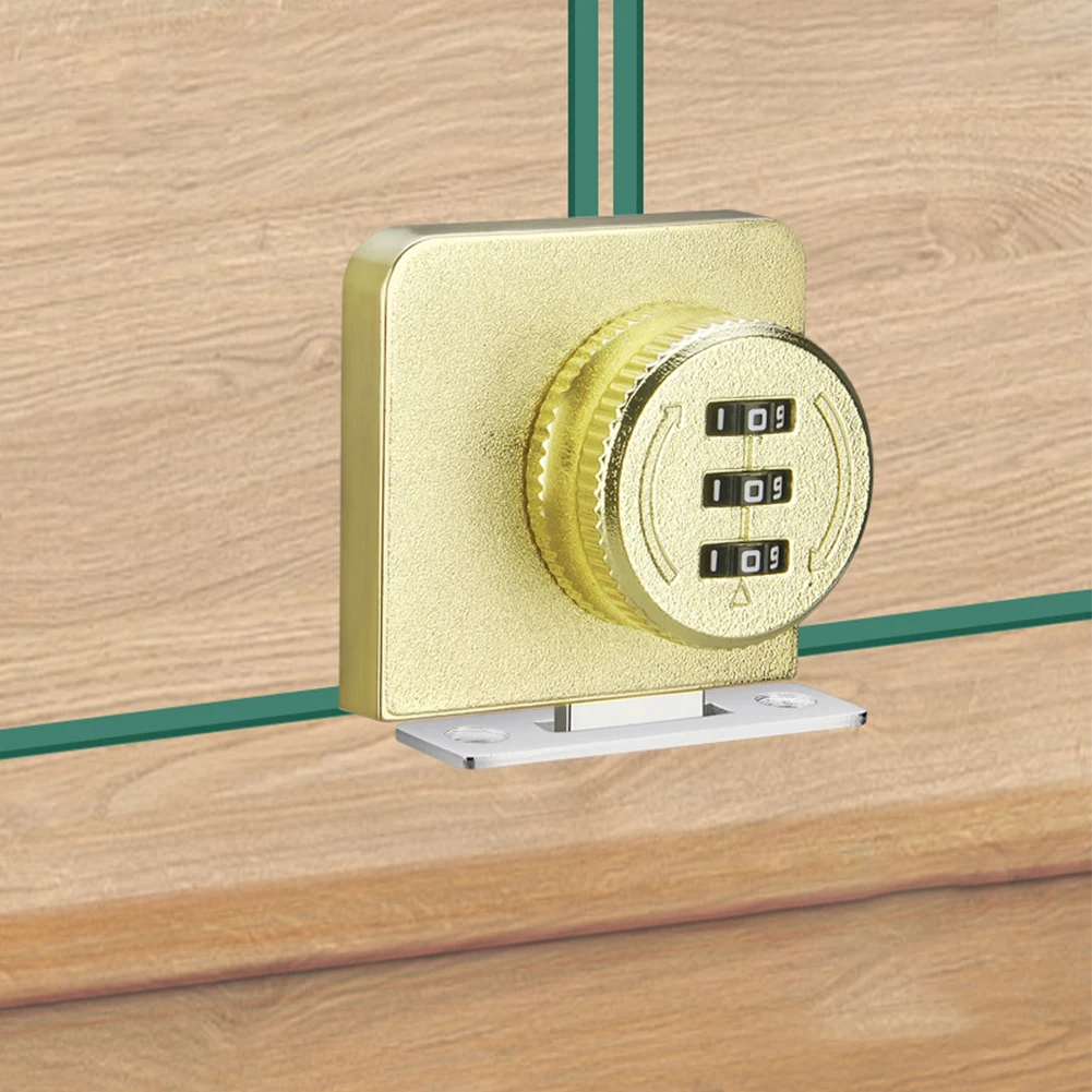 1pc Glass Storage File Cabinet Door Display Counter Password Lock For Window Display Cabinet File Cabinet Lock Without Punching