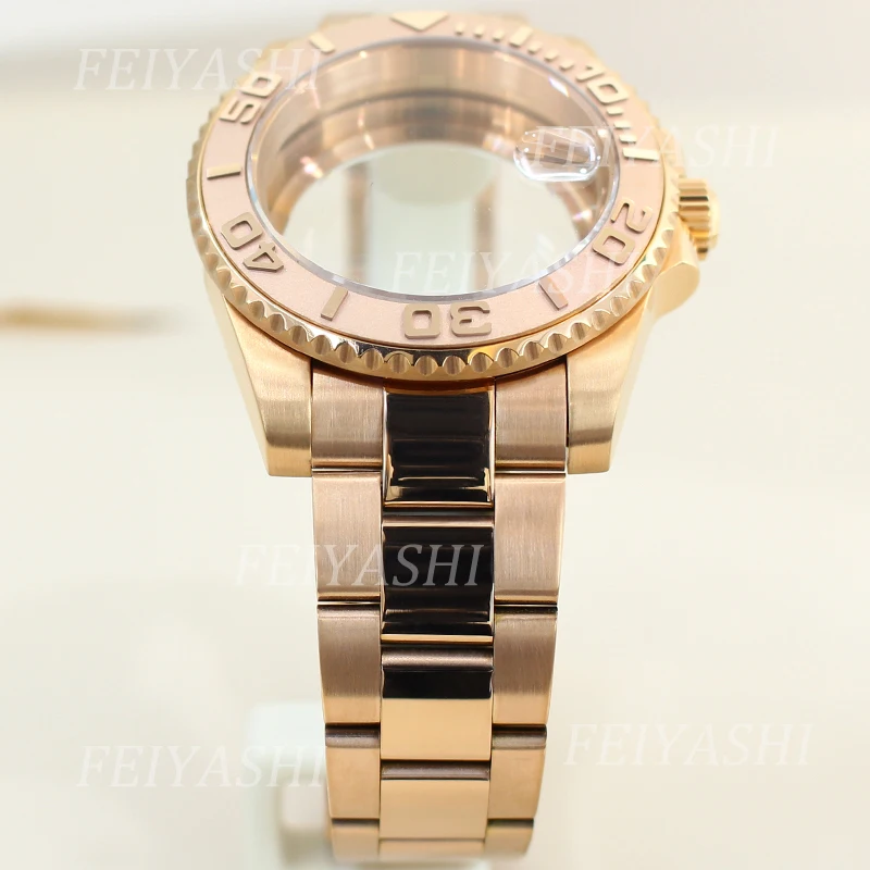 Roségold 40mm ms. Uhrengehäuse Armband Teile Saphirglas für Seiko nh35 nh34 nh36 nh38 miyota 28,5 eta Uhrwerk mm Zifferblatt