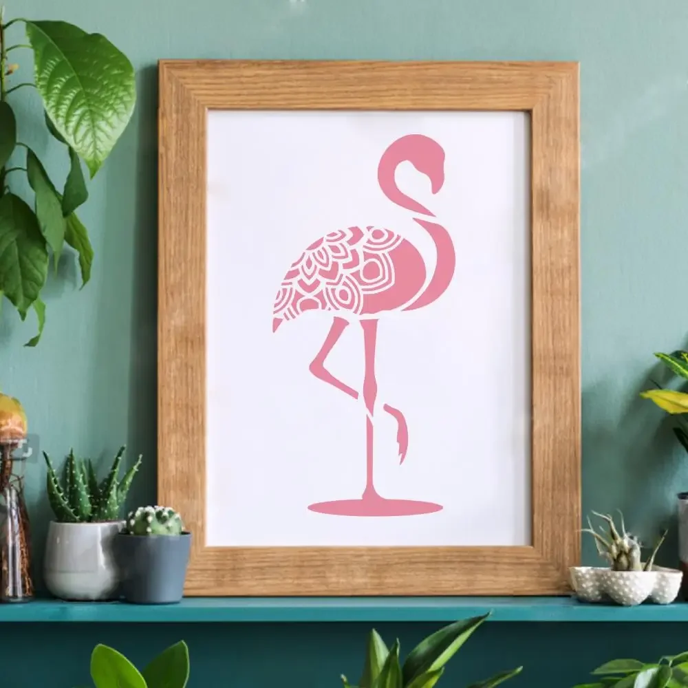 Wielkoformatowe szablony Flamingo Flamingo DIY ozdobny obraz szablony Mandala obraz przedstawiający flaminga szablon szablony ptaków