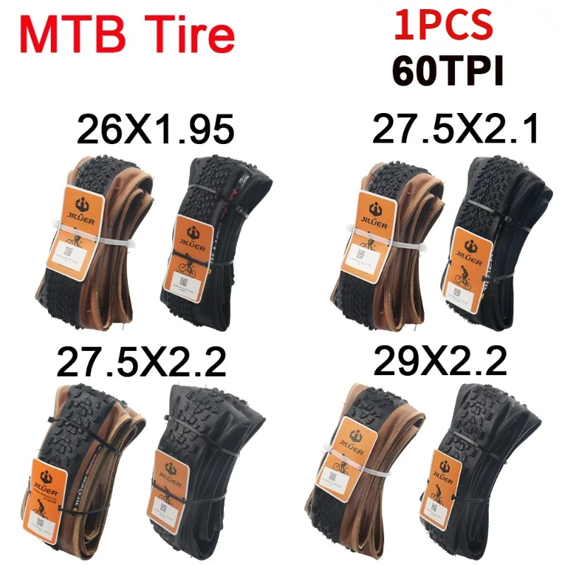 Mountain Bike Foldable Tire 26X1.95/27.5X2.1/27.5X2.0/29X2.2 Black/Yellow 60TPI MTB Bike/Mountain Bike Tire