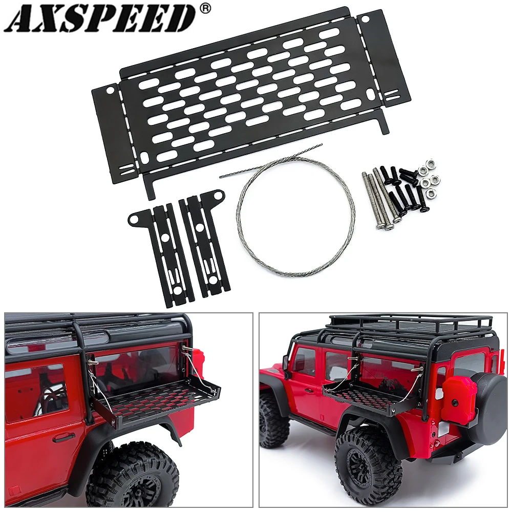 AXSPEED Metal Camping Foldable Table Board Tool Box for 1/18 RC Crawler TRX4M Defender Upgrade Parts