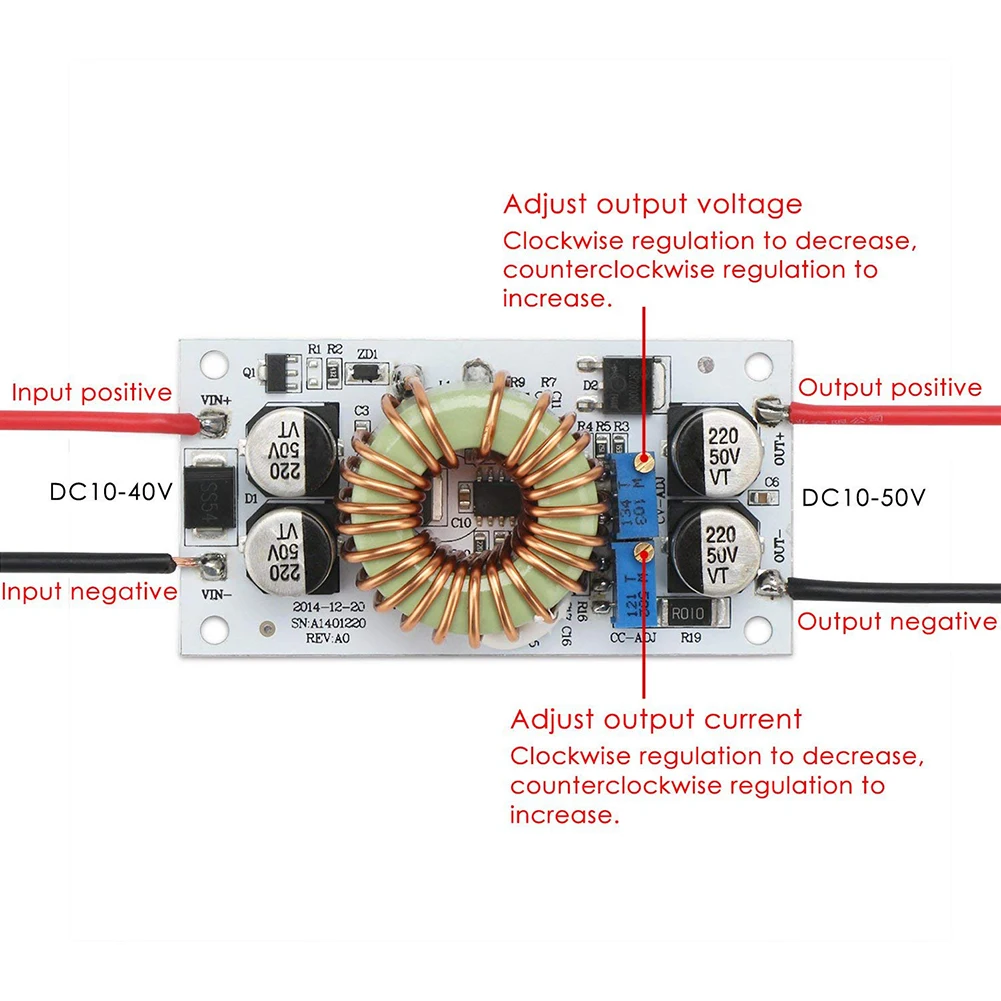 250w Step-up Boost Converter Constant Current Power Supply DC 8-48v To DC 12-50V 250w Step-up Boost Converter