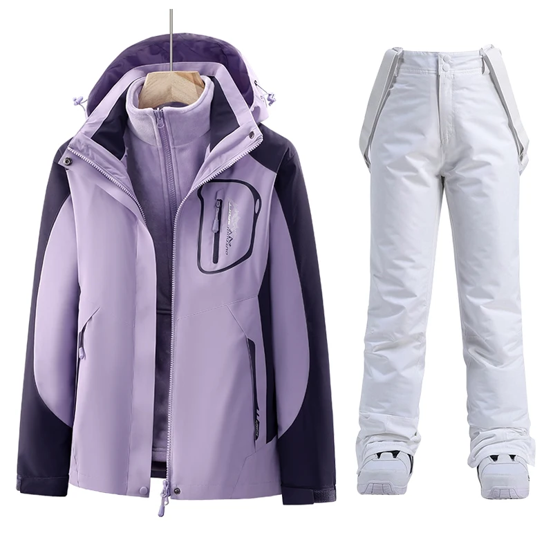 Traje de esquí de Invierno para mujer, ropa de snowboard, chaquetas de esquí impermeables gruesas y cálidas, chaqueta de nieve al aire libre y