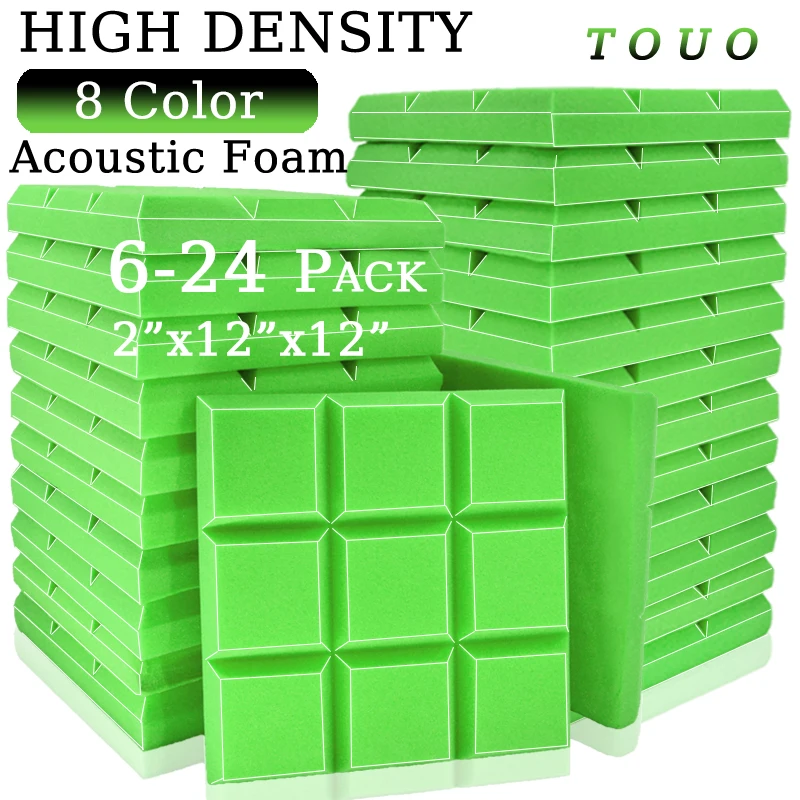 

TOUO Sound Proof Wall Panels 6/12/24 Pcs Acoustic Foam Soundproofing Bedroom Wall Noise Insulation Treatment Home Accessories