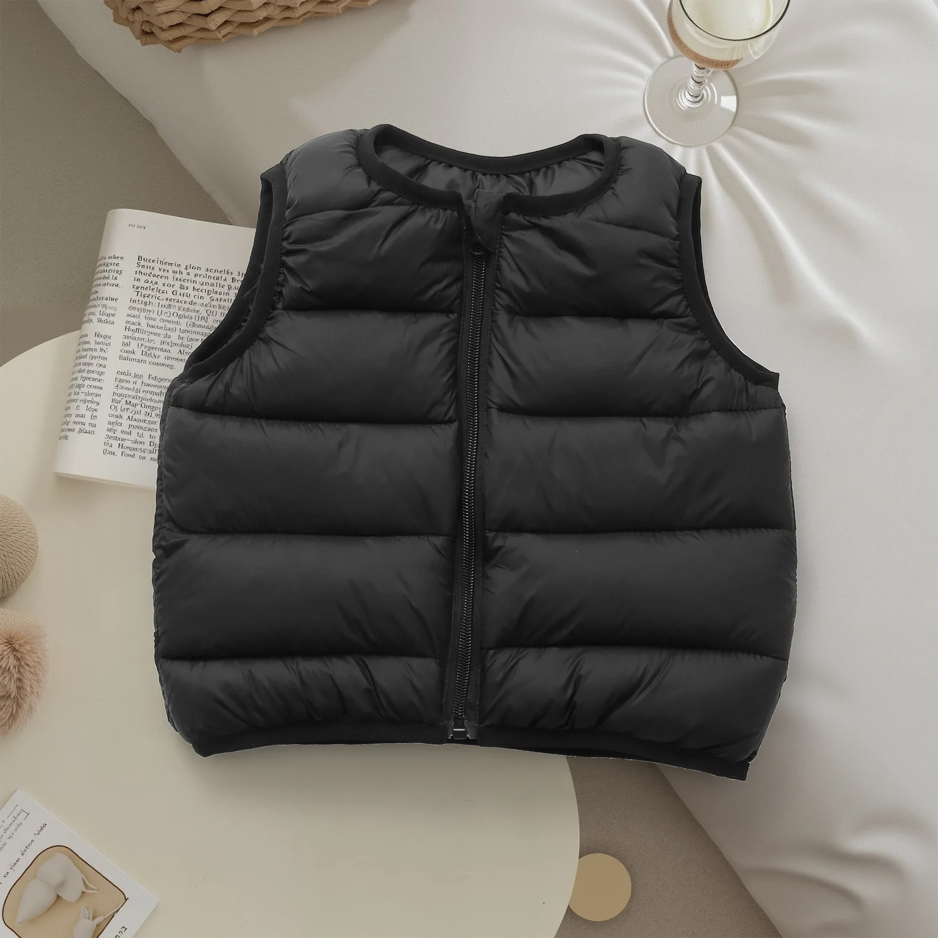 New Kid Toddler Cotton Jacket Thick Sleeveless Inner Outer Vest Baby Vest  Autumn Winter Children Pure Color Down Jacket Vest