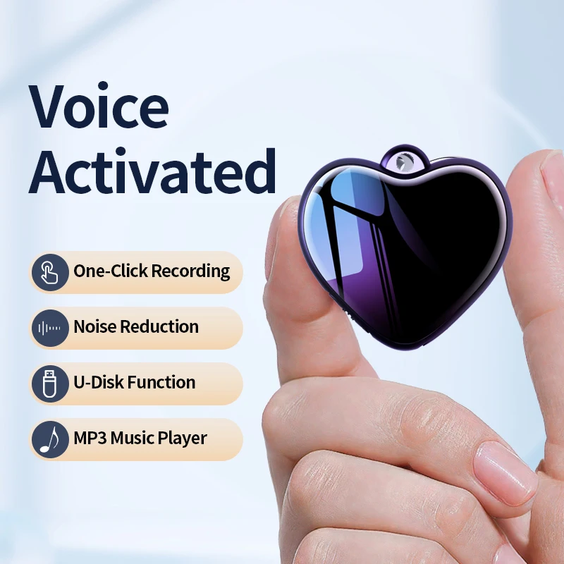 64 جيجابايت مسجل صوت صغير المنشط Espia 4GB-32GB الإملاء الرقمي USB الصوت الصغير الحد من الضوضاء سجل قلادة مشغل MP3