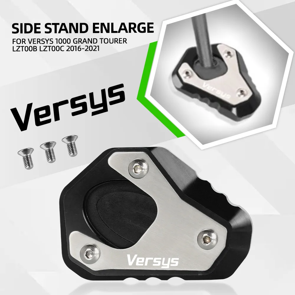 Kickstand Foot Side Stand Enlarge Plate Pad FOR Kawasaki Versys 1000 Grand Tourer LZT00B LZT00C 2016 2017 2018 2019 2020 2021