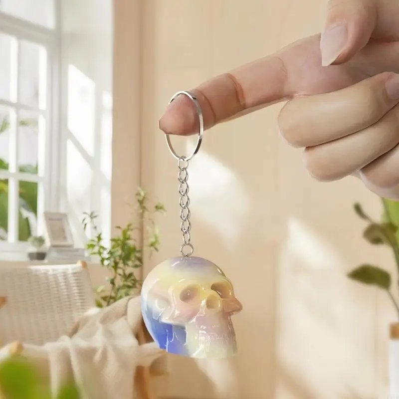 652F Halloween Skull Keychain Resin Mold DIYs Crafts Bracelet Pendant Silicone Mould Handmade Soap Molds Scented Mould - Image 3