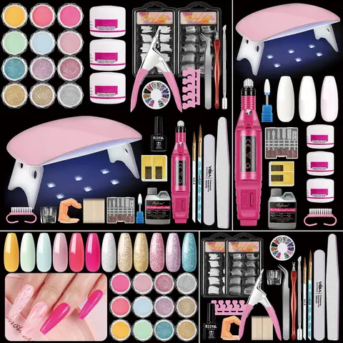 Acrylic Nail Kit for Beginners with Everything Nails Kit Acrylic Set with Drill and U V Light Professional Glitter Powder Decora