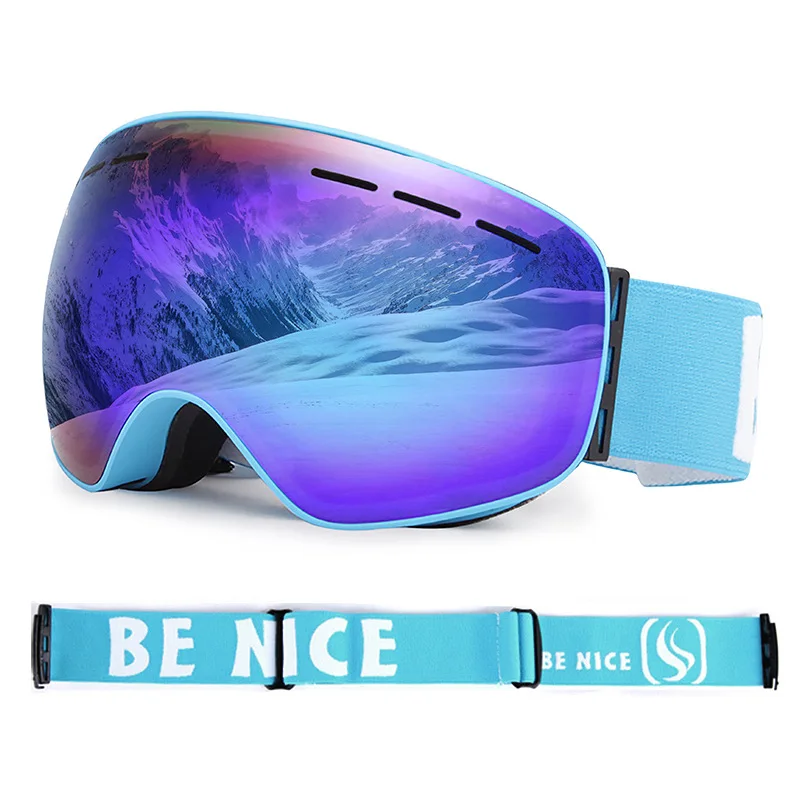 Snow Goggles Snowboard goggles Dual-Layer lens foam air vents ski goggles Anti-Fog UV Protection