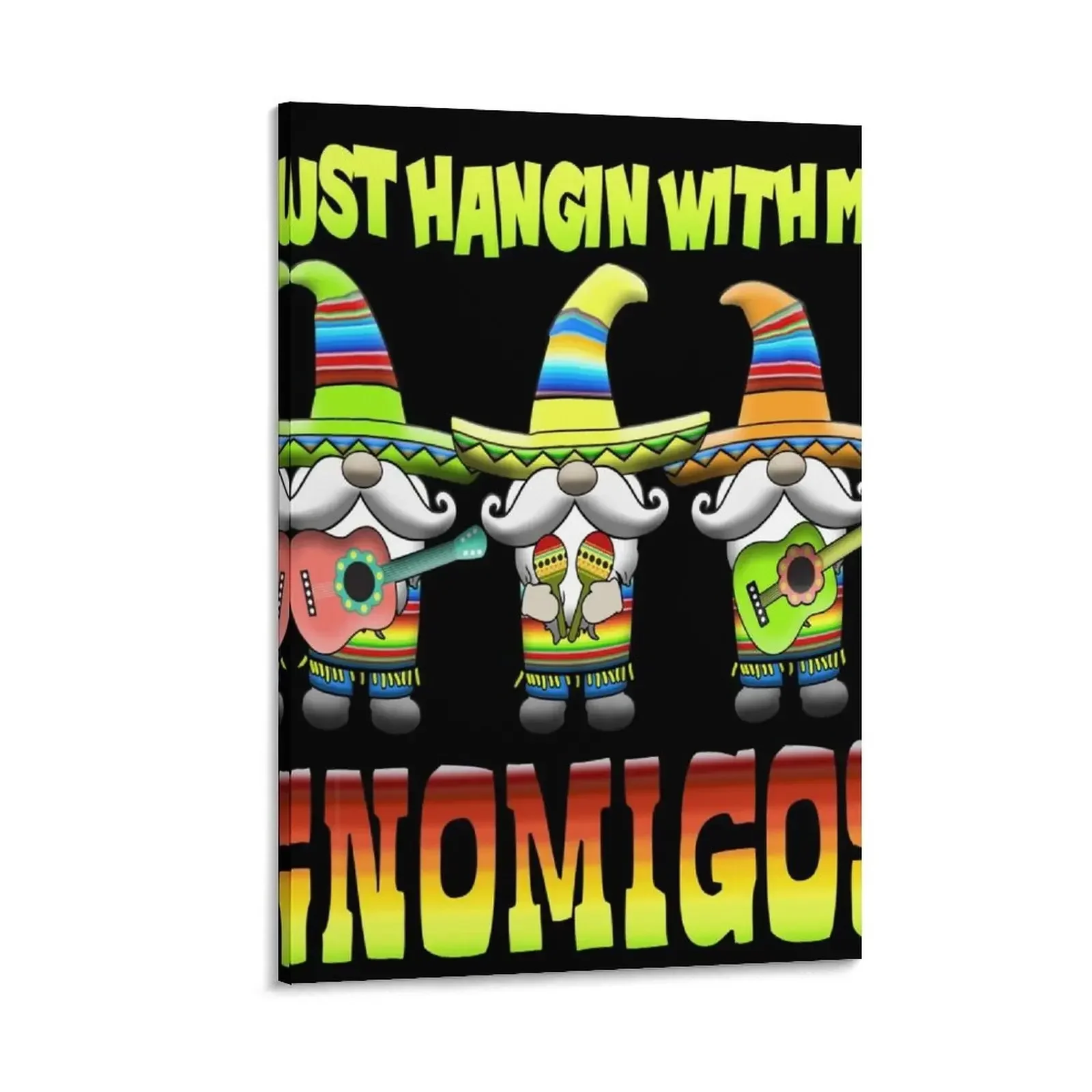 

Hangin With My Gnomigos 3 Mexican Gnomes Cinco De Mayo Canvas Painting decorations for the room bedrooms decor