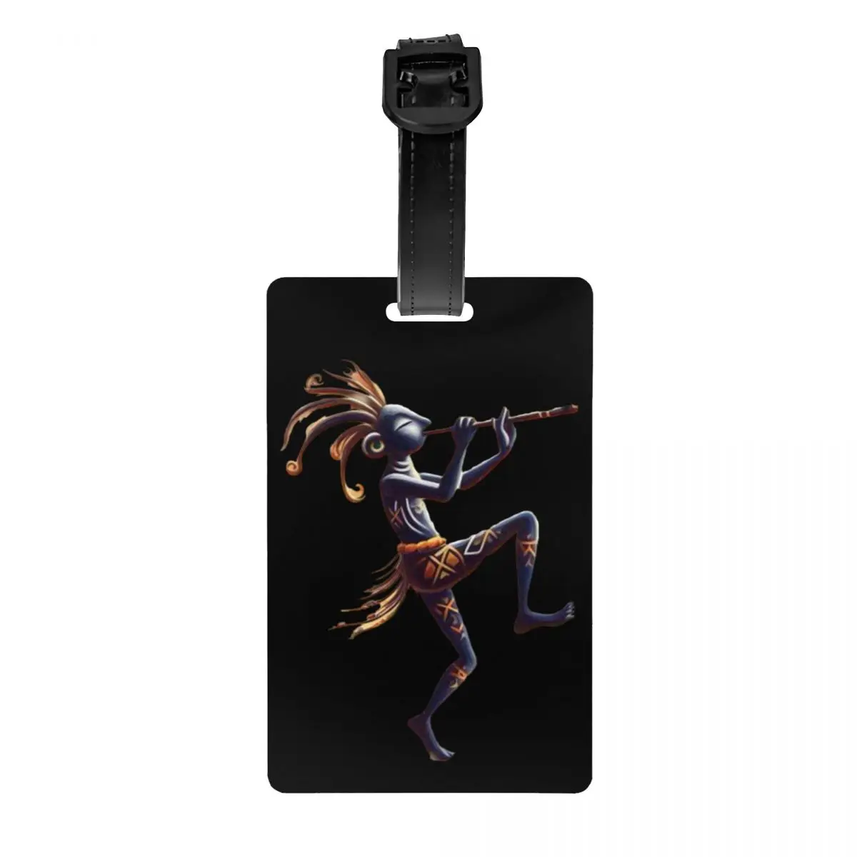 

Багажная бирка Kokopelli в африканском племени для индейцев для чемоданов, милые багажные бирки, идентификационная этикетка с обложкой для конфиденциальности